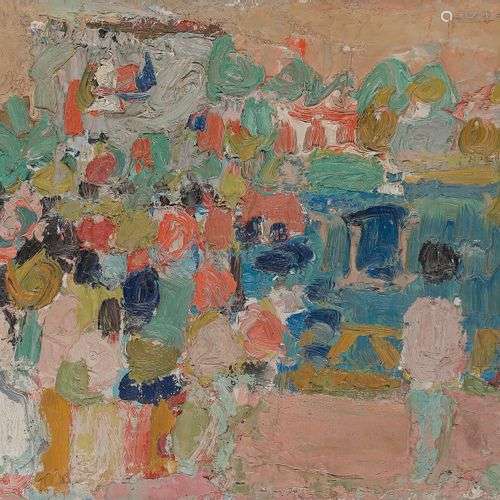 André COTTAVOZ (1922-2012)Promenade à Cannes, 1955Huile sur ...