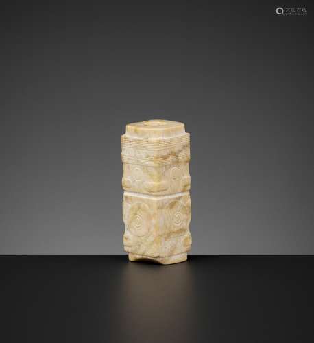 A CONG-FORM ALTERED JADE BEAD, LIANGZHU CULTURE