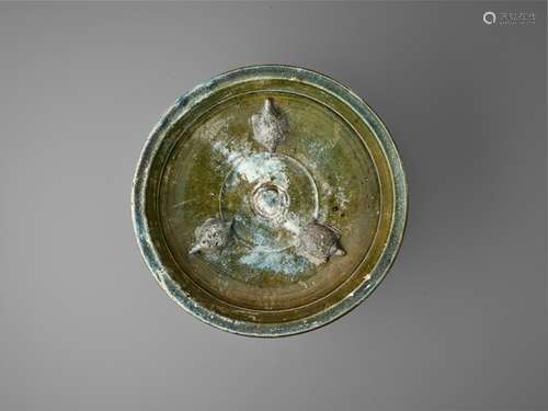 A RARE 'TURTLES' BOWL, HAN DYNASTY