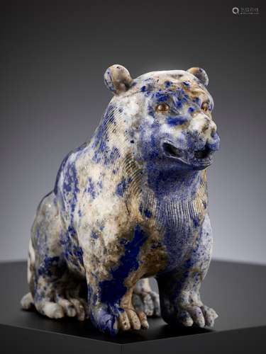 AN IMPERIAL LAPIS LAZULI BEAR FIGURE, QIANLONG