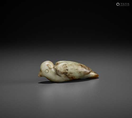 A CELADON JADE FIGURE OF A BIRD, SONG DYNASTY