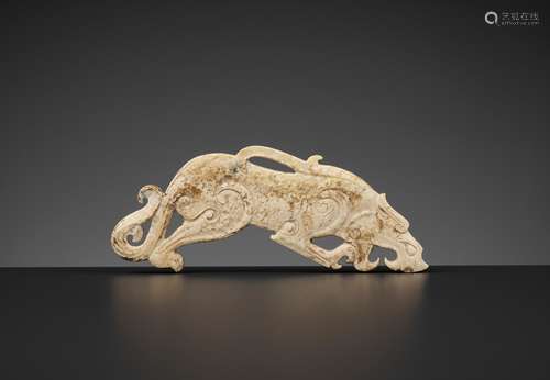 AN ALTERED JADE 'TIGER' PENDANT, EASTERN ZHOU