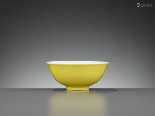 A FINE YELLOW-ENAMELED BOWL, YONGZHENG MARK