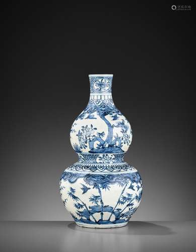 A 'THREE FRIENDS OF WINTER' VASE, 17TH CENTURY