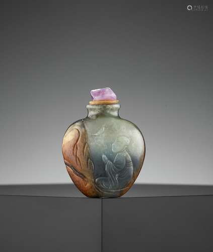 A JADEITE SNUFF BOTTLE, BY WANG HENG (1817-1882)