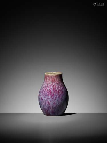 A RARE QIANLONG MARK AND PERIOD FLAMBE VASE