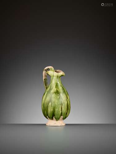 A GREEN-GLAZED EWER, TANG DYNASTY