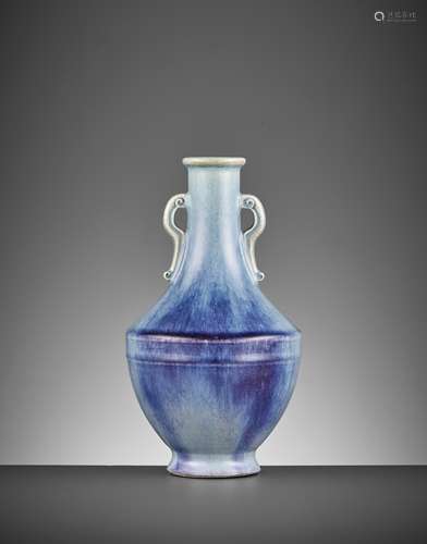 A QIANLONG MARK AND PERIOD IMPERIAL FLAMBE VASE