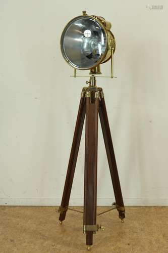 Koperen staande lamp