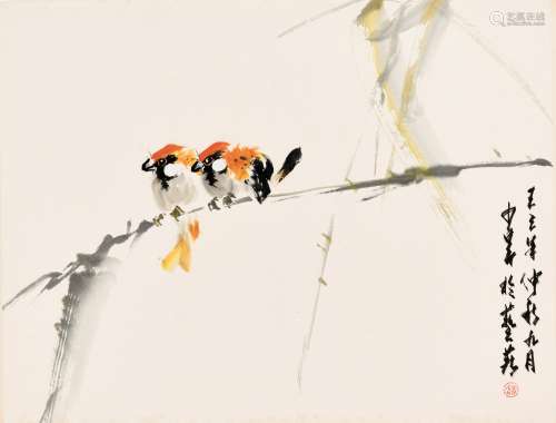 BIRDS ON BAMBOO', BY ZHAO SHAO'ANG (1905-1998)