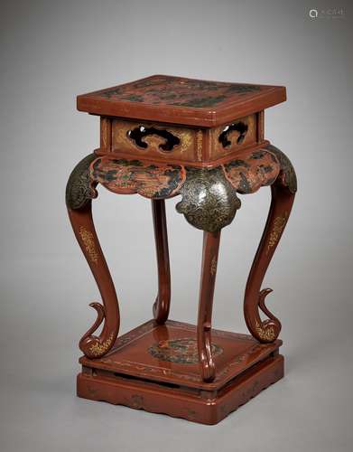 A LACQUERED INCENSE STAND, XIANGJI, MID-QING