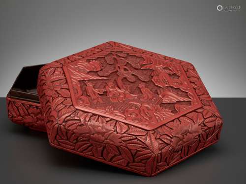 A CINNABAR LACQUER BOX AND COVER, MING DYNASTY