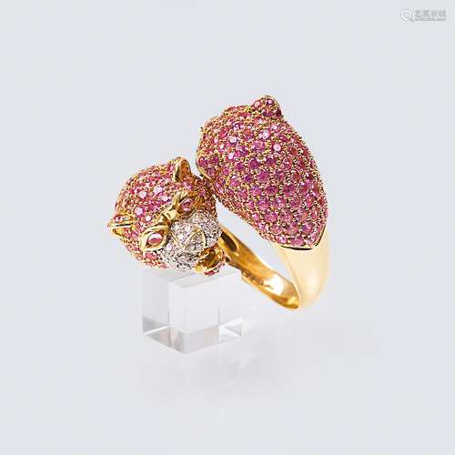 A Pink Sapphire Ring 'Panther'.