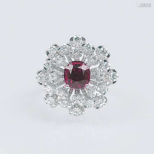 A Diamond Tourmaline Ring.