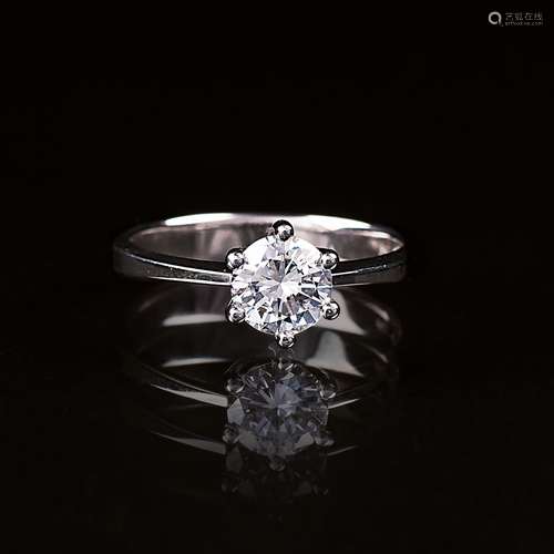 A Rare White Solitaire Diamond Ring.