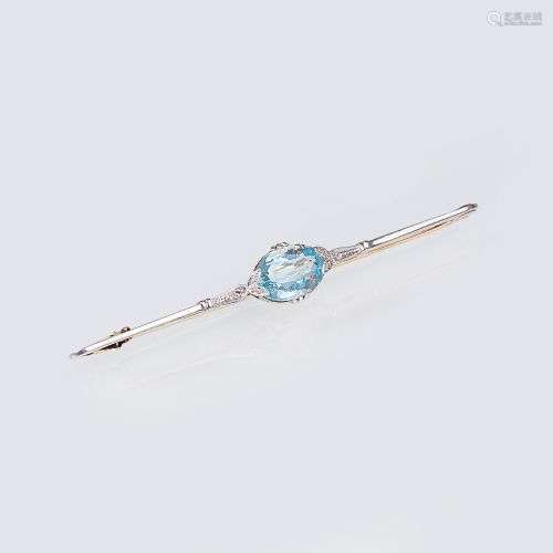 An Art Nouveau Brooch with Aquamarine.