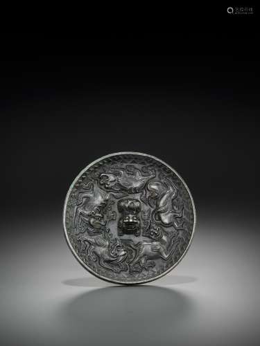 A CIRCULAR BRONZE MIRROR, TANG DYNASTY