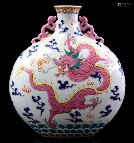 Multicolored porcelain moonvase