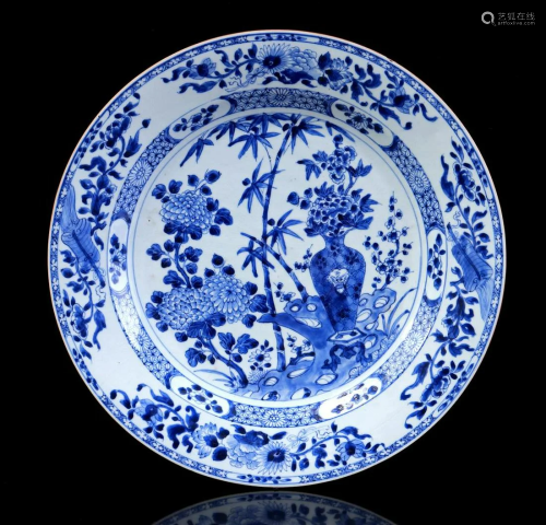Blue and white porcelain dish