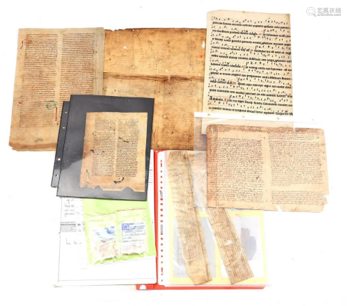 Lot of writings on parchment
