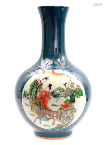 Monochrome colored porcelain vase