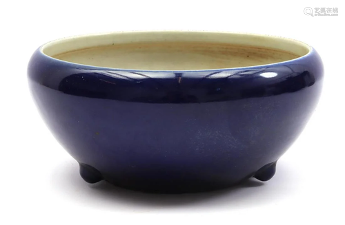 Porcelain bowl with blue glaze