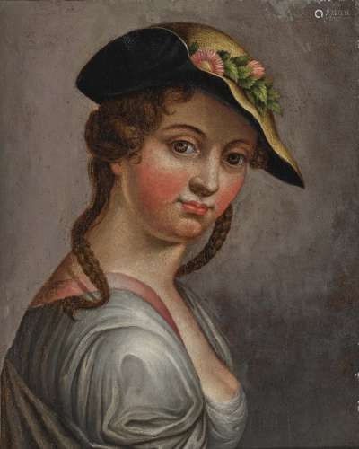 Bildnis einer jungen Frau mit Strohhut