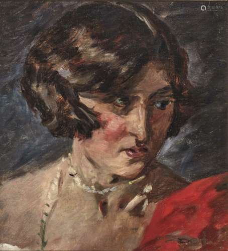 Bildnis einer Frau im roten Kleid