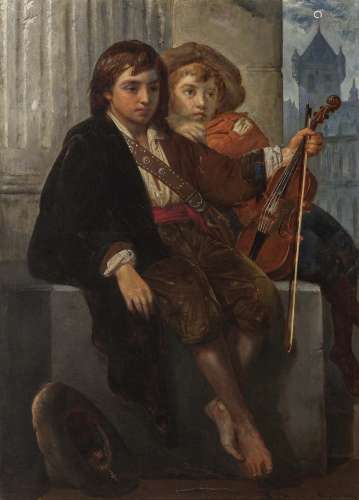 Zwei Jungen mit Geige