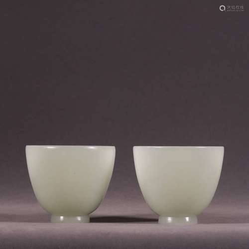 A pair of jade bowls