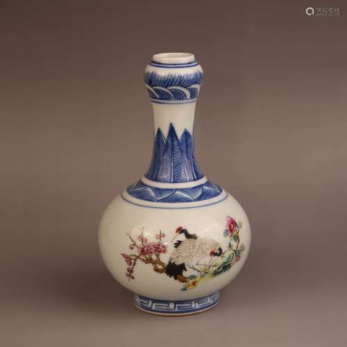 Flower and bird round bottle