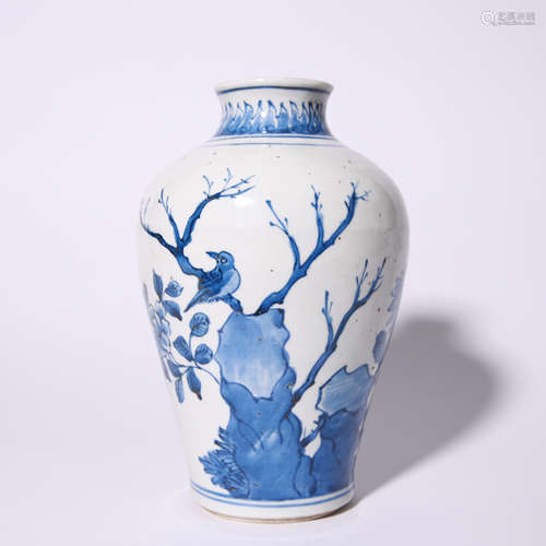 Blue and white pot