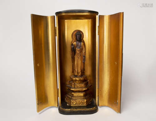 明治時期-木雕阿彌陀佛像