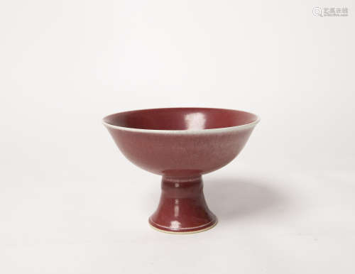 「大清雍正年製」款-霽紅釉供碗