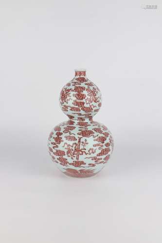 chinese underglaze red porcelain double gourd vase