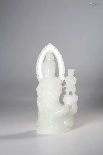 chinese hetian white jade guanyin