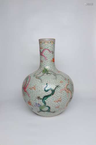 chinese famille rose porcelain globular vase