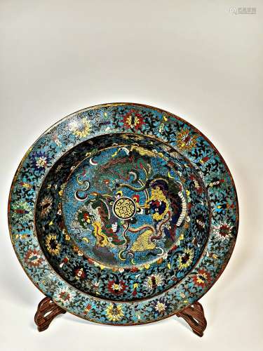 chinese gilt bronze enamel basin