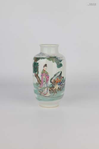 chinese famille rose porcelain lantern vase