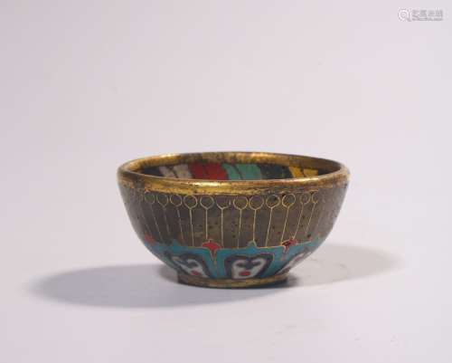 chinese cloisonne wucai small cup