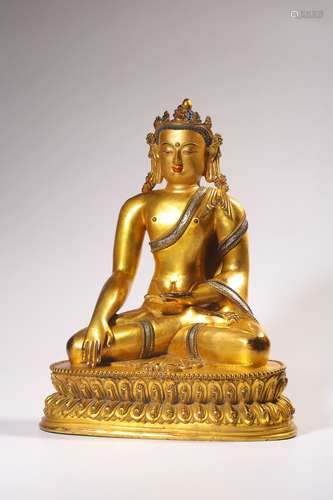 chinese gilt bronze buddha statue