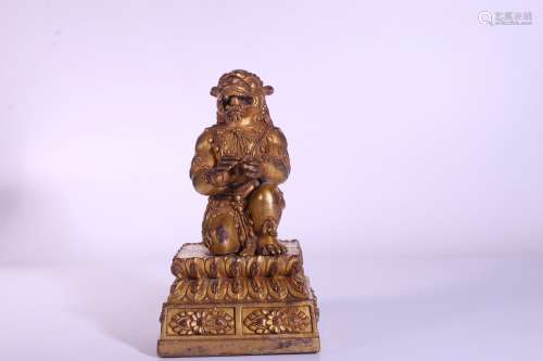 chinese gilt bronze beast