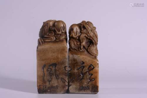 pair of chinese stone seals