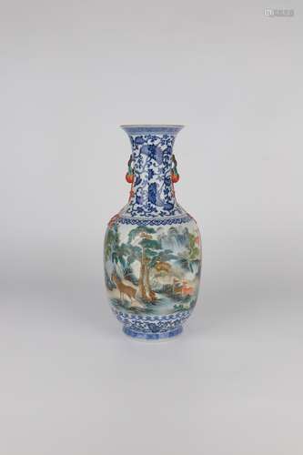 chinese blue and white porcelain binaural vase