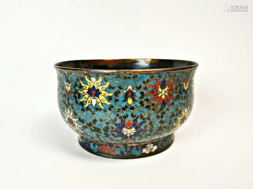 chinese gilt bronze enamel bowl