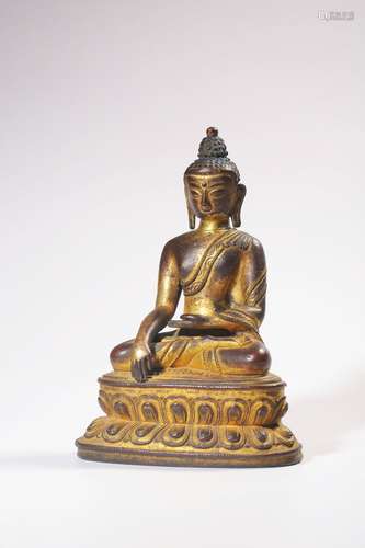 chinese gilt bronze sakyamuni statue