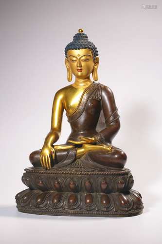 chinese gilt bronze sakyamuni statue