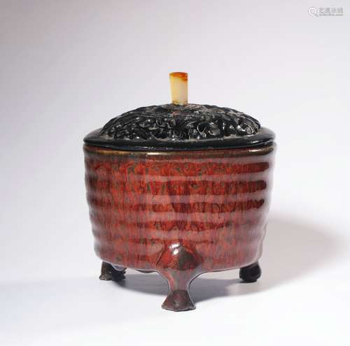 chinese jun glazed porcelain censer