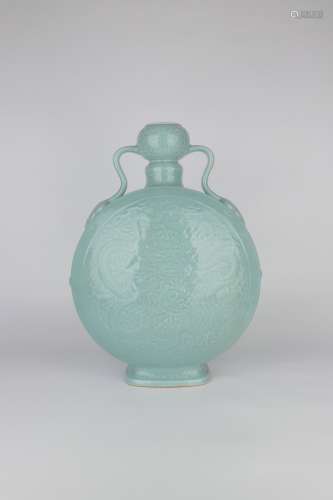 chinese celadon glazed porcelain moonflask