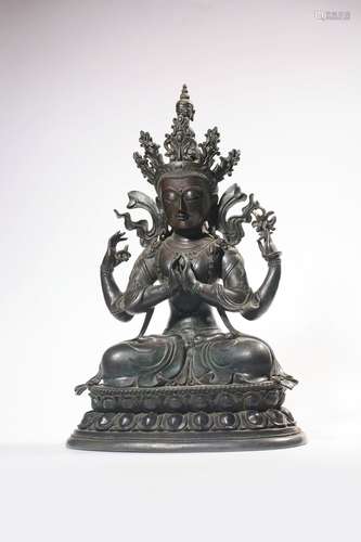 chinese bronze four-armed guanyin